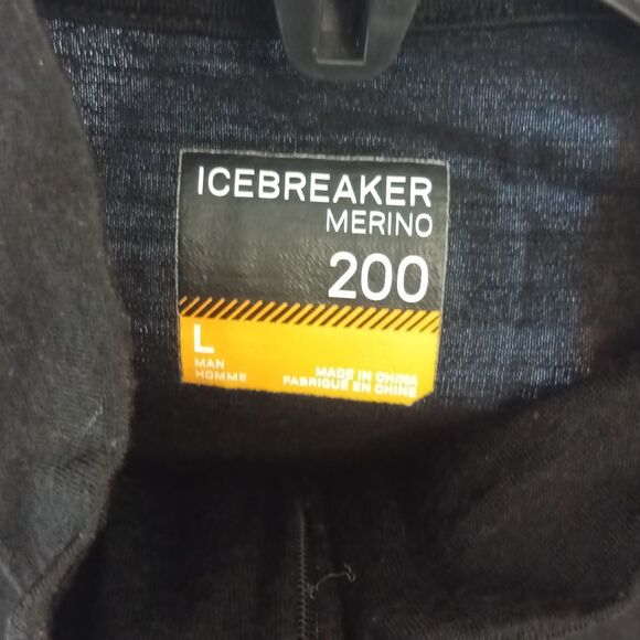 Icebreaker Merino Wool 200 Oasis Half Zip Pullover Thermal Black Size L Men's - Picture 2 of 4